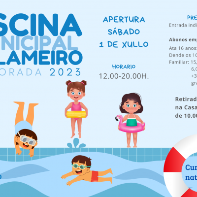 O Pino abre o sábado 1 de xullo a piscina municipal de Lameiro con abonos e cursiños de natación